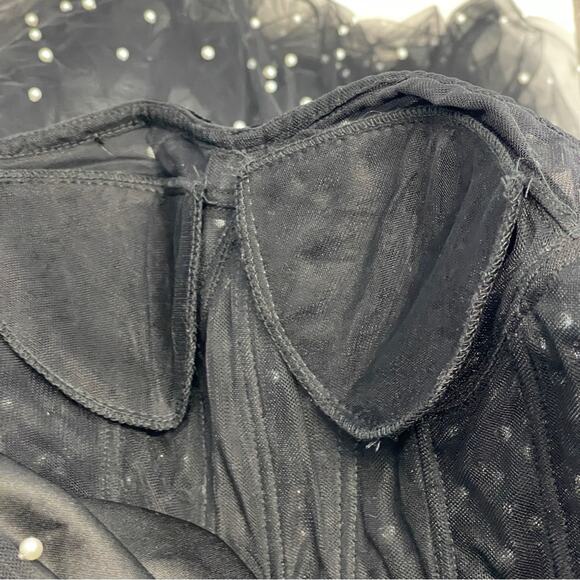 Mac Duggal One Shoulder Pearl Beaded Midi Ballgown Dress - Picture 9 of 14